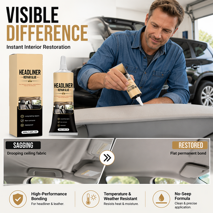 🎉49K+ Sold 🚗 Sagging Car Headliner Repair Glue ✨ Strong Waterproof Adhesive for Quick DIY Interior Restoration — Devareon®