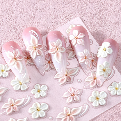🎉 LIMITED TIME 40% OFF! 💅 5D Floral Nail Stickers – Raised Lily & Daisy Details, Spring Palette & Easy Peel-and-Apply ✨— Devareon®