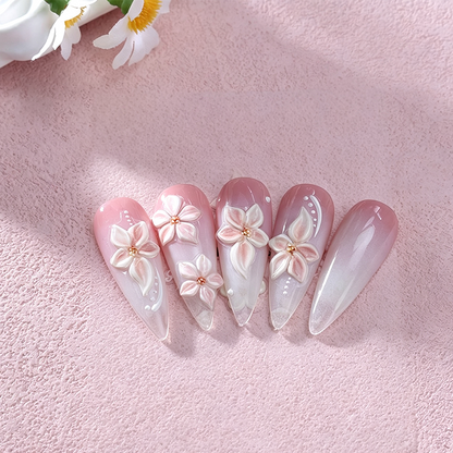 🎉 LIMITED TIME 40% OFF! 💅 5D Floral Nail Stickers – Raised Lily & Daisy Details, Spring Palette & Easy Peel-and-Apply ✨— Devareon®