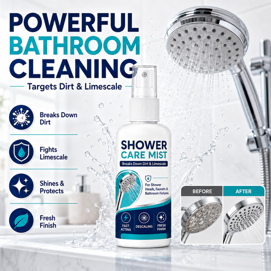 🔥 2026 HOT SALE! 40% OFF! 🚿 Fast-Acting Shower Limescale Remover Spray – Removes Hard Water Stains & Mineral Buildup, Restores Water Flow & Shine | Devareon®