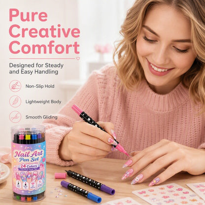 💅🎨 40% OFF! 24-Color Dual-Tip Nail Art Pens ✨ DIY Your Own Halloween, Christmas & Everyday Nail Designs 🎃🎄| Devareon®