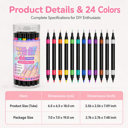 💅🎨 40% OFF! 24-Color Dual-Tip Nail Art Pens ✨ DIY Your Own Halloween, Christmas & Everyday Nail Designs 🎃🎄| Devareon®