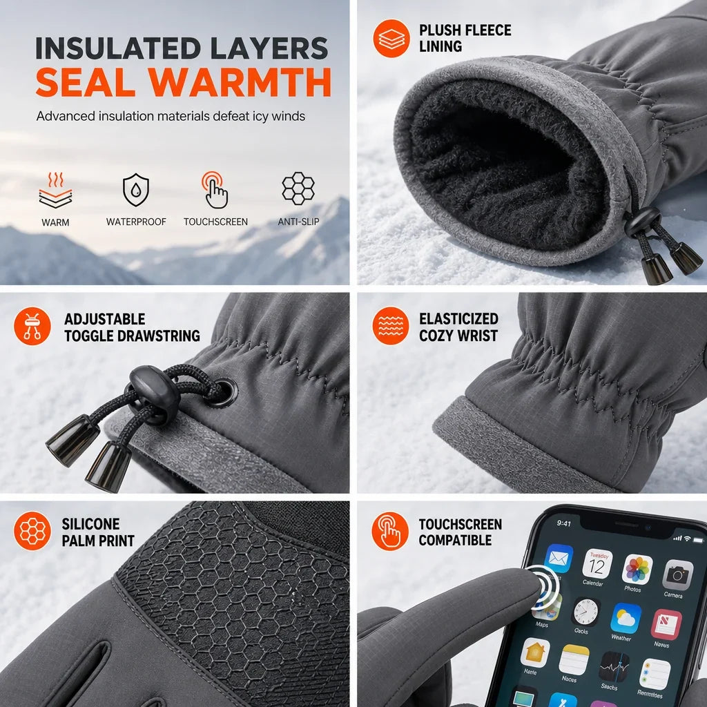 🧤 2026 New Arrivals | Thermal Winter Gloves for Men & Women – Windproof, Touchscreen & Non-Slip Grip for Cycling and Outdoor Activities | Devareon®