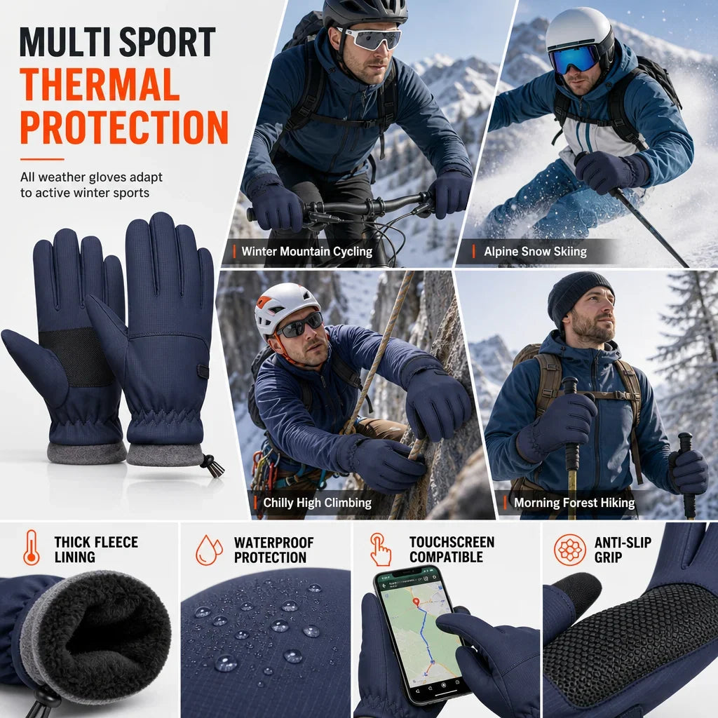 🧤 2026 New Arrivals | Thermal Winter Gloves for Men & Women – Windproof, Touchscreen & Non-Slip Grip for Cycling and Outdoor Activities | Devareon®