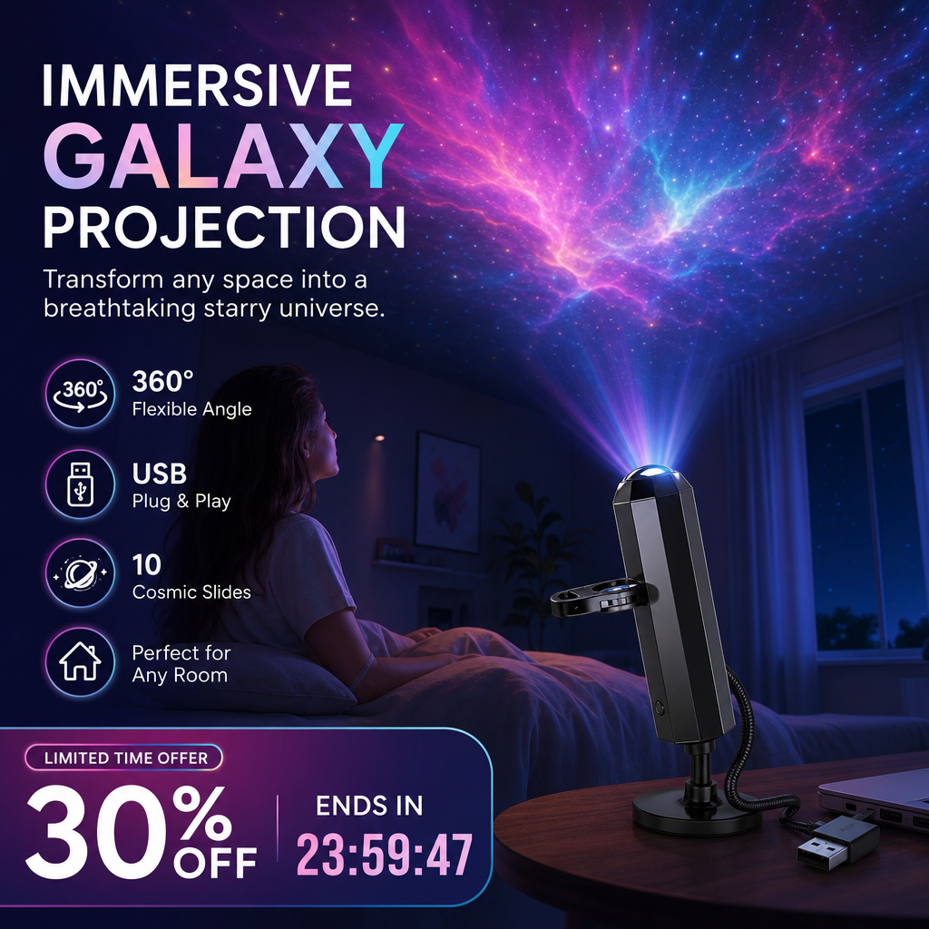 Devareon® 🥳Plug-and-Play HD Galaxy & Ocean Projector Night Light🥳50,000+ Happy Users